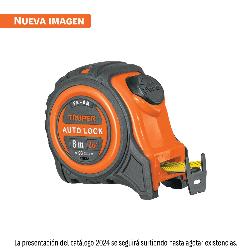 10749 FLEXÓMETRO AUTO-LOCK CONTRA IMPACTOS 8 M CINTA 25 MM, TRUPER