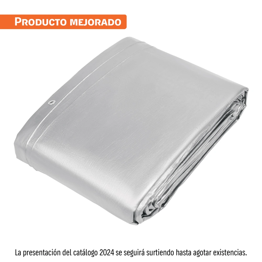 10779 LONA DE POLIETILENO REFORZADA 7X10 M, GRIS, 180G/M2, TRUPER