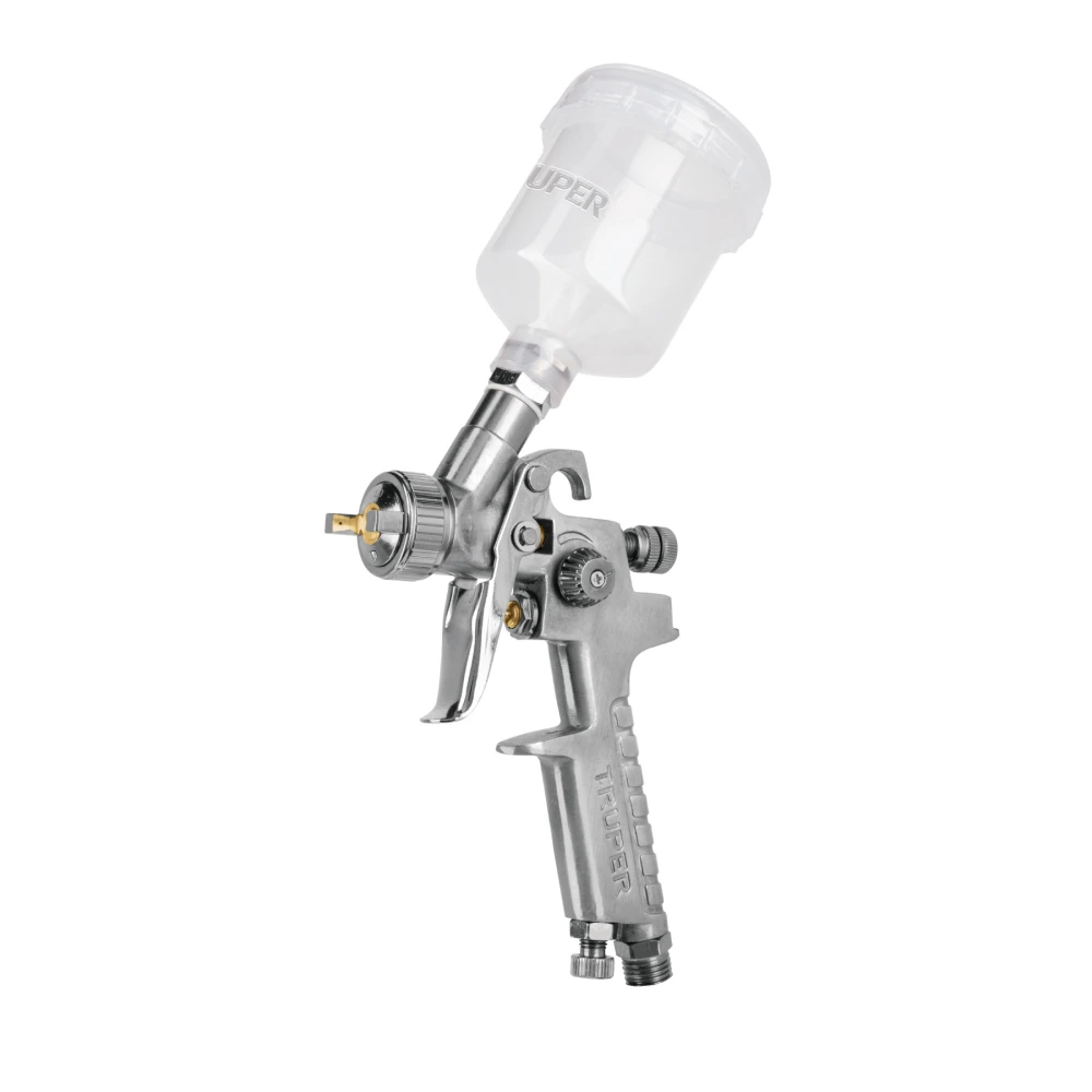 11097 PISTOLA P/RETOQUE GRAVEDAD HVLP VASO PLÁSTICO, 1 MM, TRUPER