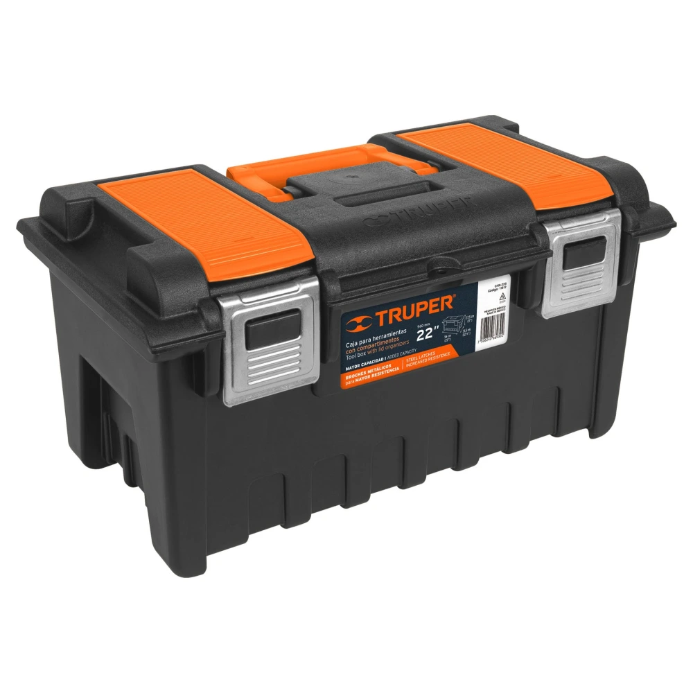 [CHA-22S] 11812 CAJA P/HERRAMIENTA 22' C/COMPARTIMENTOS Y BROCHES METÁLICOS