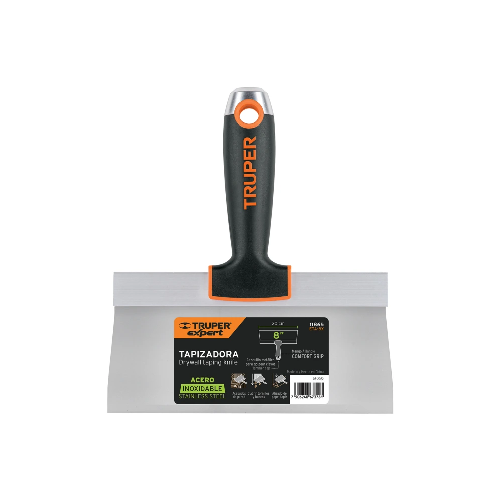 [ETA-8X] 11865 ESPÁTULA TAPIZADORA DE 8' ACERO INOXIDABLE, TRUPER EXPERT