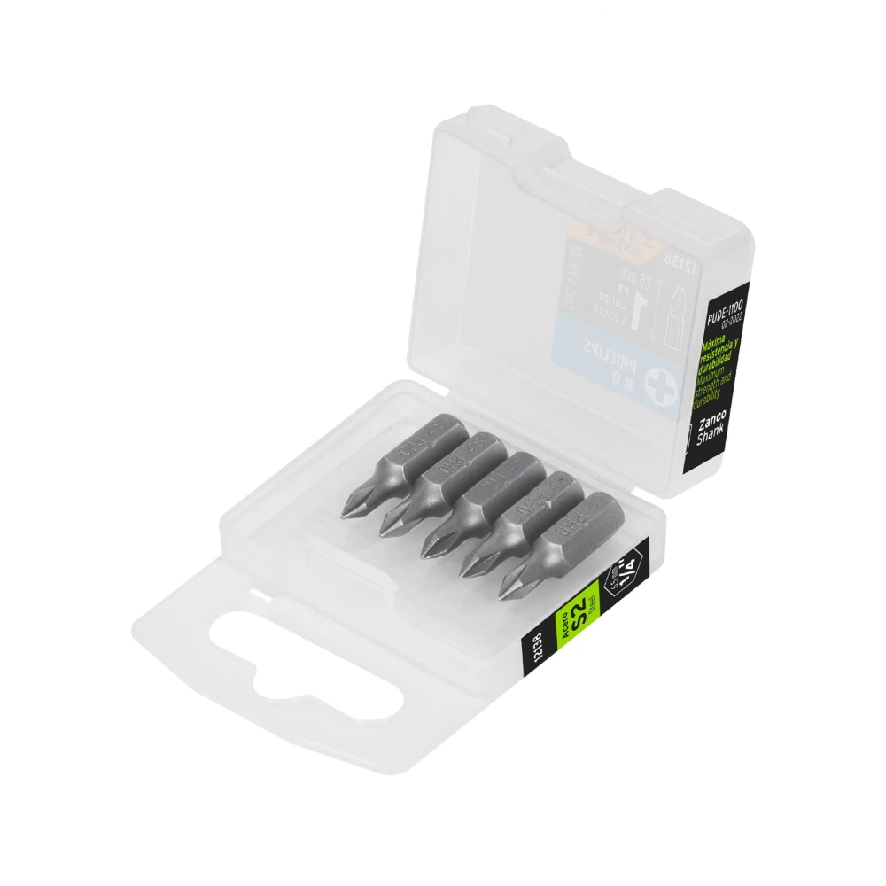 [PUDE-1100] 12138 ESTUCHE CON 5 PUNTAS DE CRUZ PH0 LARGO 1', TRUPER EXPERT