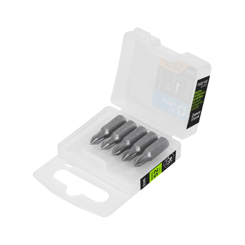 [PUDE-1101] 12140 ESTUCHE CON 5 PUNTAS DE CRUZ PH1 LARGO 1', TRUPER EXPERT