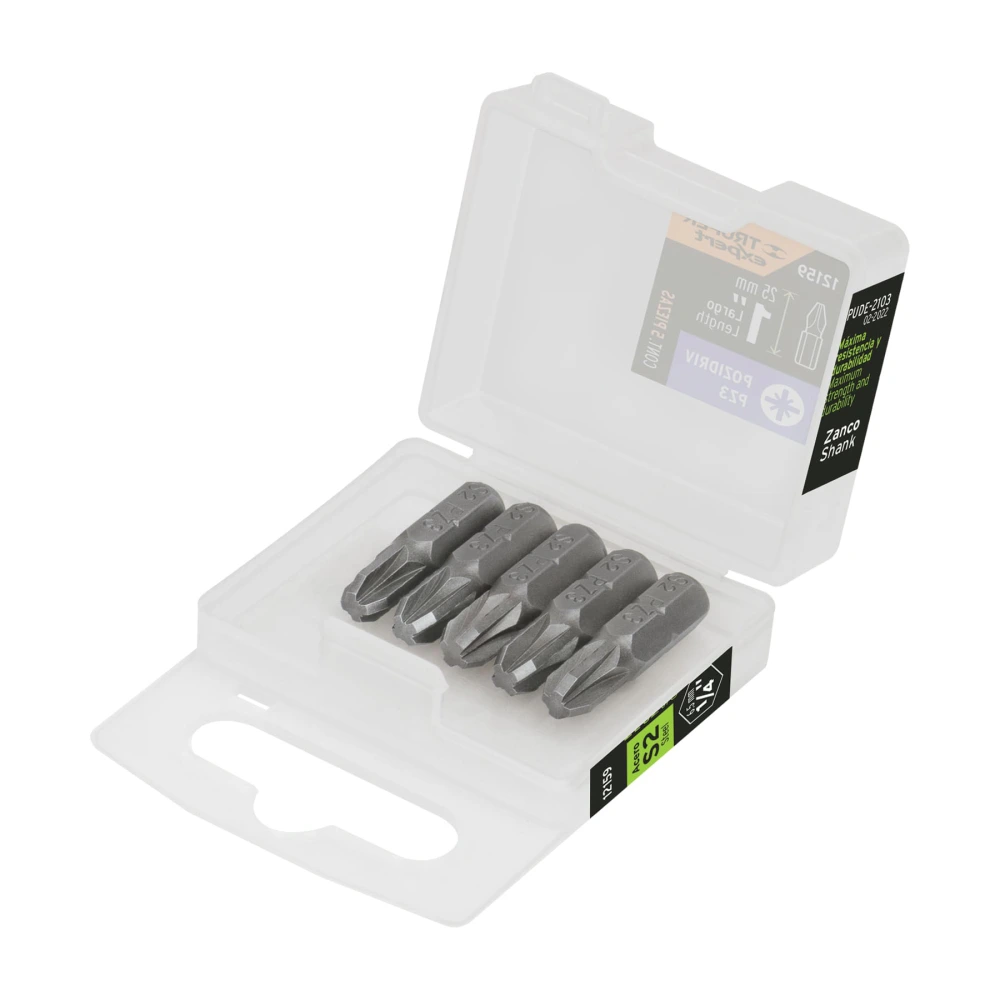 [PUDE-2103] 12159 ESTUCHE CON 5 PUNTAS POZIDRIV PZ3 LARGO 1', TRUPER EXPERT