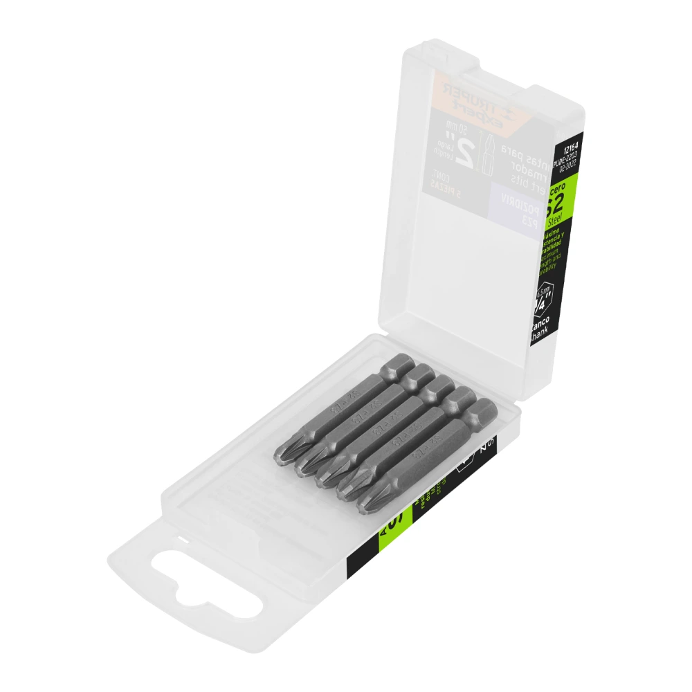 [PUDE-2203] 12164 ESTUCHE CON 5 PUNTAS POZIDRIV PZ3 LARGO 2', TRUPER EXPERT