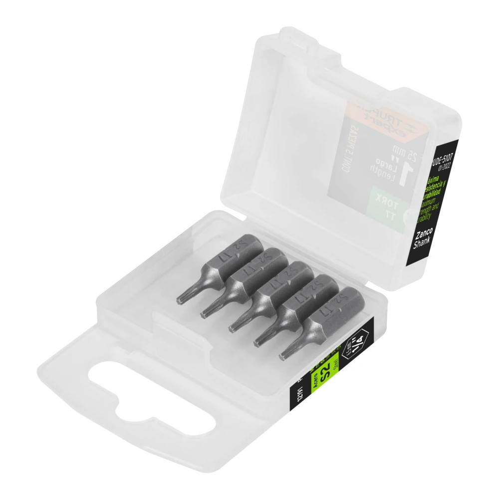 [PUDE-5107] 12191 ESTUCHE CON 5 PUNTAS TORX T7 LARGO 1', TRUPER EXPERT