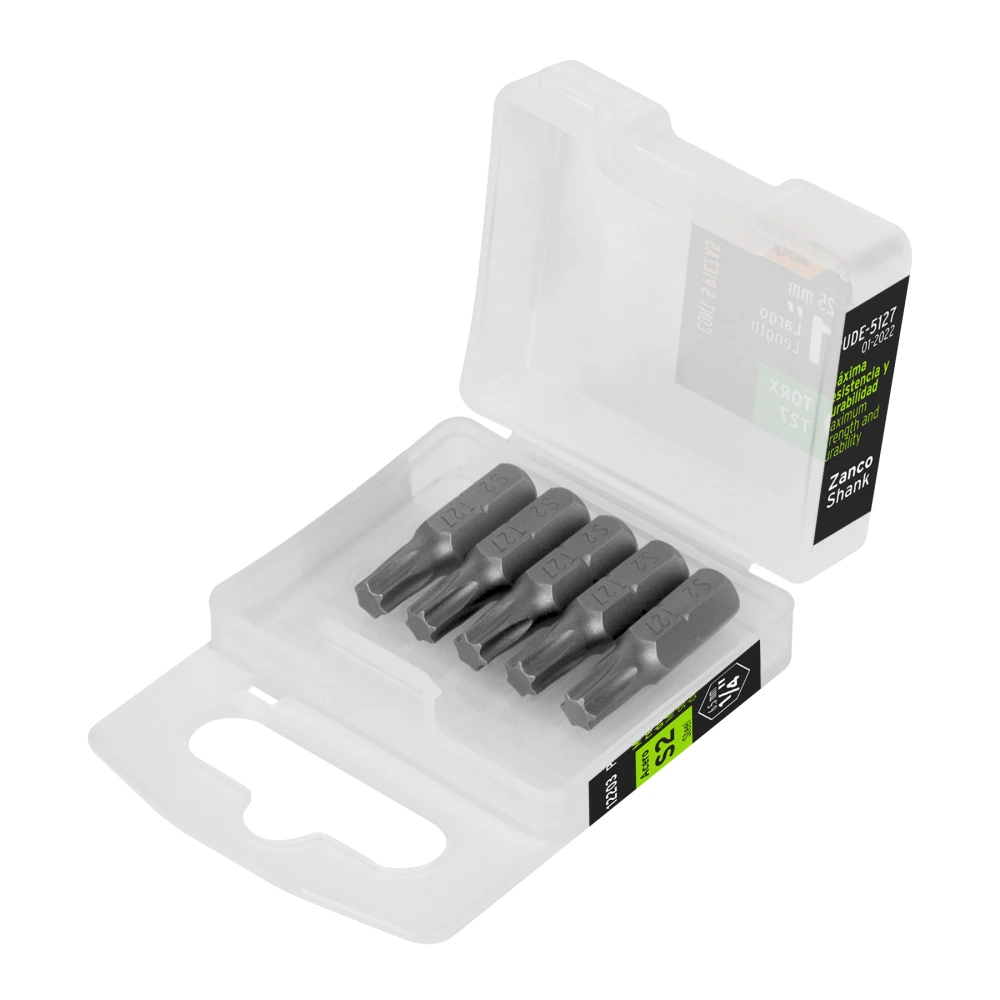 [PUDE-5127] 12203 ESTUCHE CON 5 PUNTAS TORX T27 LARGO 1', TRUPER EXPERT