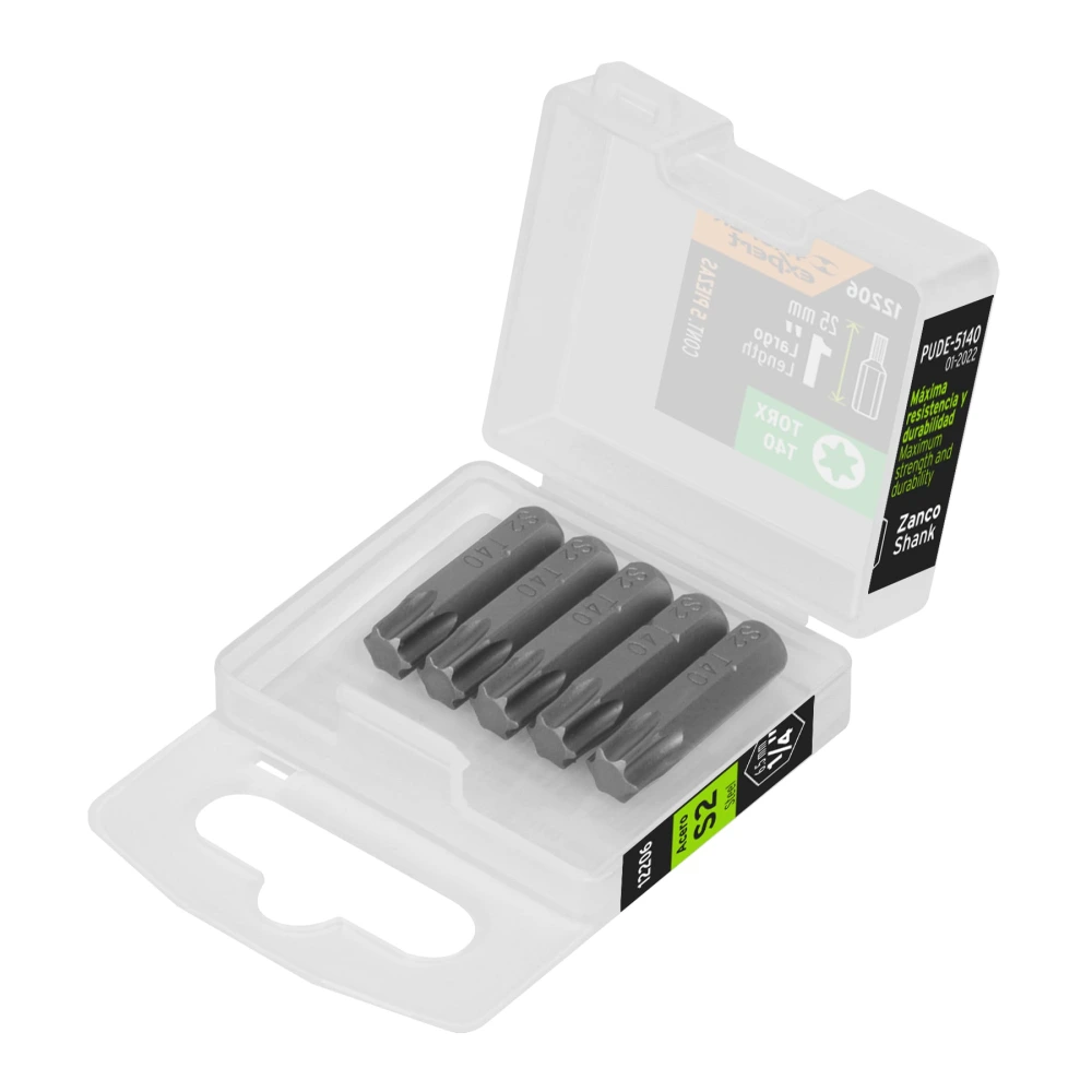 [PUDE-5140] 12206 ESTUCHE CON 5 PUNTAS TORX T40 LARGO 1', TRUPER EXPERT