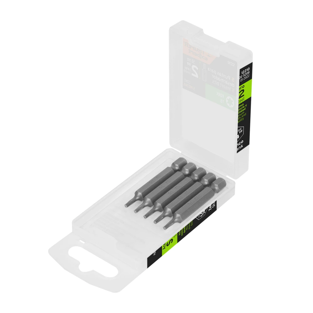 [PUDE-5208] 12210 ESTUCHE CON 5 PUNTAS TORX T8 LARGO 2', TRUPER EXPERT
