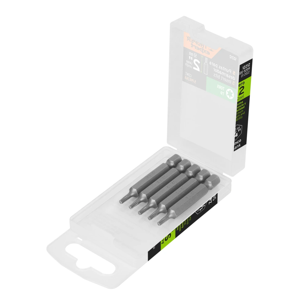 [PUDE-5209] 12212 ESTUCHE CON 5 PUNTAS TORX T9 LARGO 2', TRUPER EXPERT