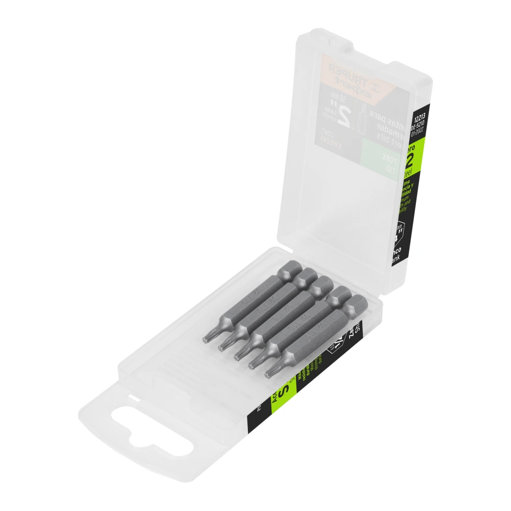 [PUDE-5210] 12213 ESTUCHE CON 5 PUNTAS TORX T10 LARGO 2', TRUPER EXPERT