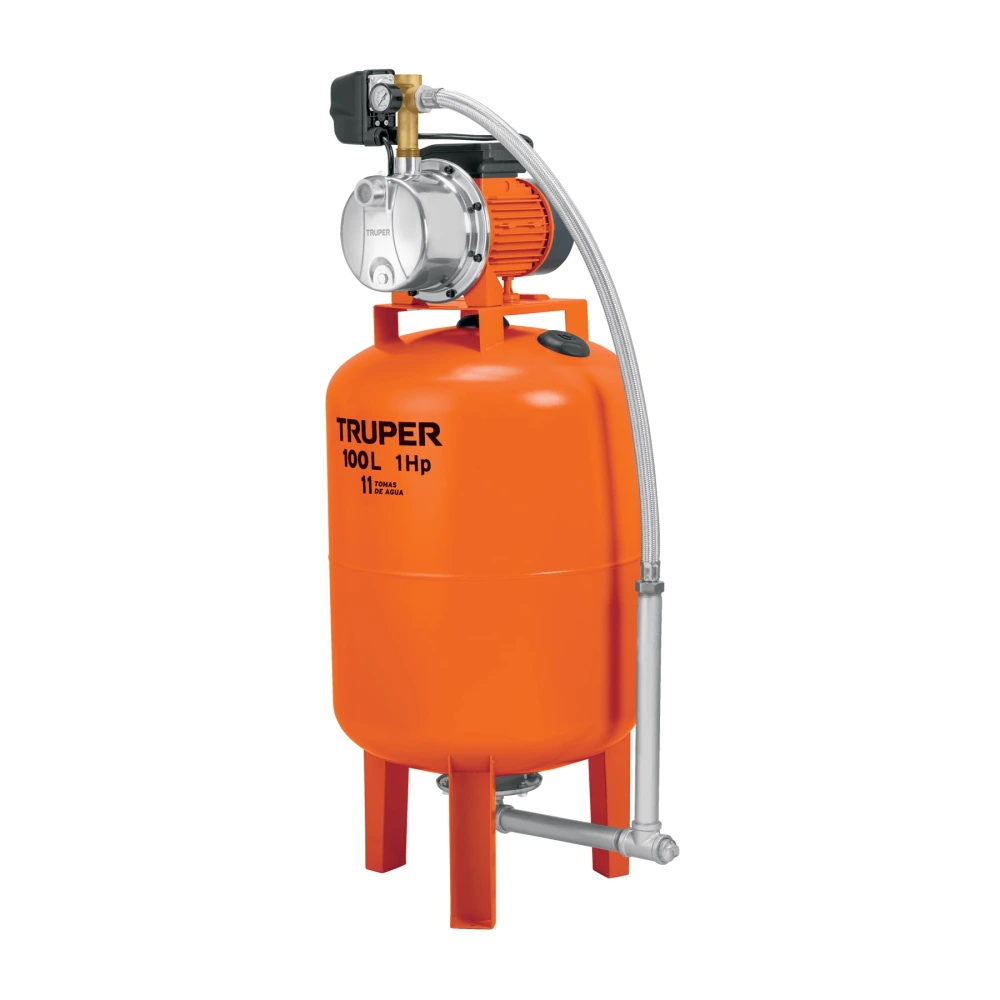 [HIDR-1X100] 12255 EQUIPO HIDRONEUMÁTICO 100L, JET INOXIDABLE 1 HP, TRUPER