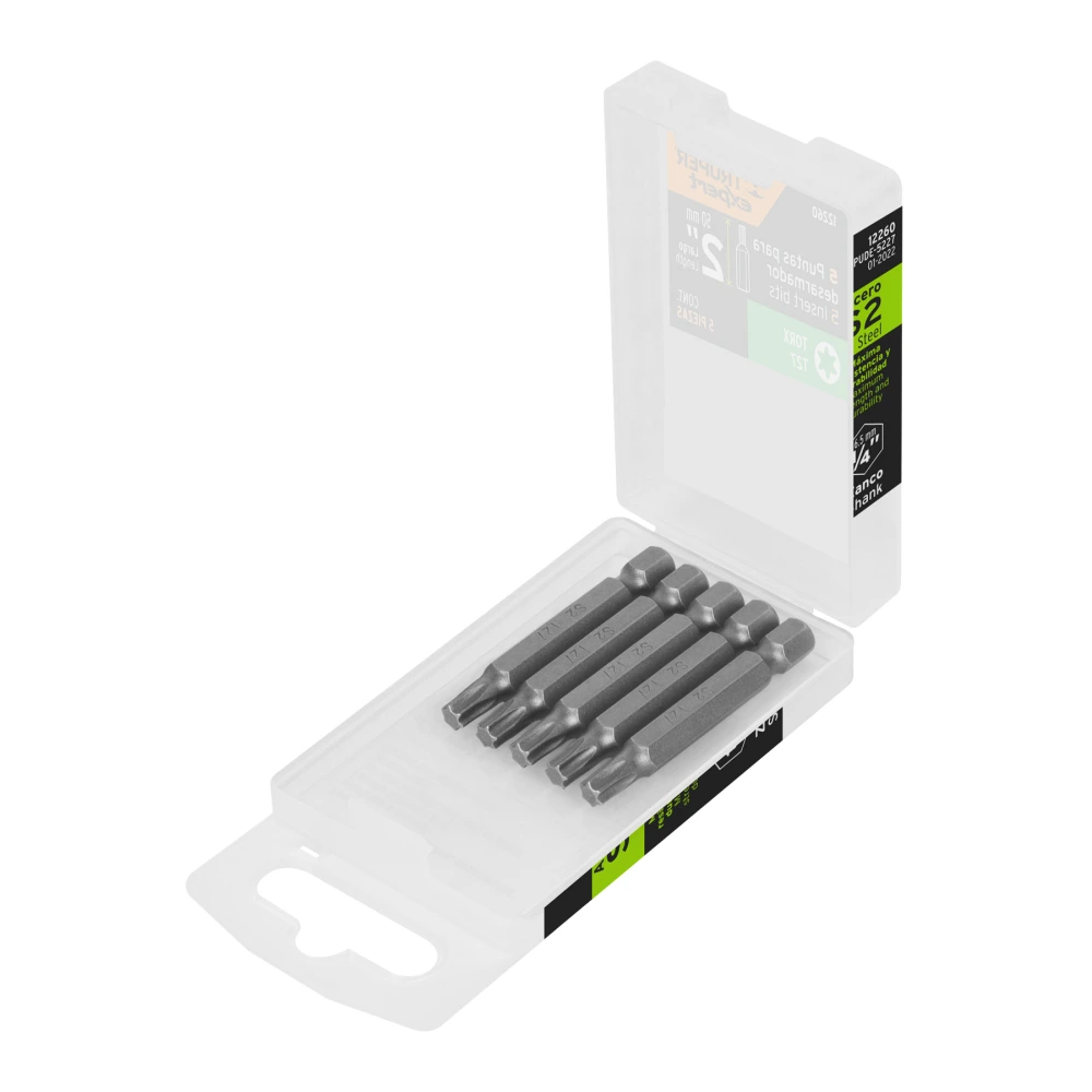 [PUDE-5227] 12260 ESTUCHE CON 5 PUNTAS TORX T27 LARGO 2', TRUPER EXPERT