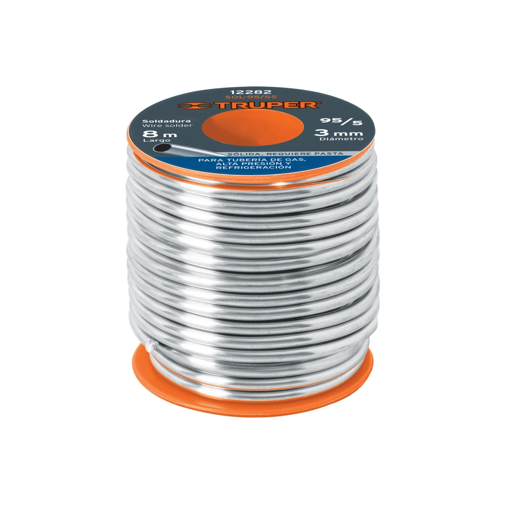 [SOL-345K] 12282 SOLDADURA 95/5 PARA TUBERÍA DE GAS, 450 G, TRUPER SOLDAKLIN