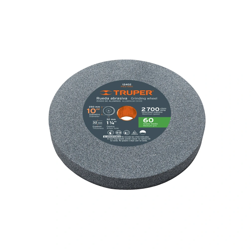 [PIES-1060] 12402 RUEDA ABRASIVA P/ESMERIL 10'X32MM, ÓXIDO ALUMINIO, GRANO 60