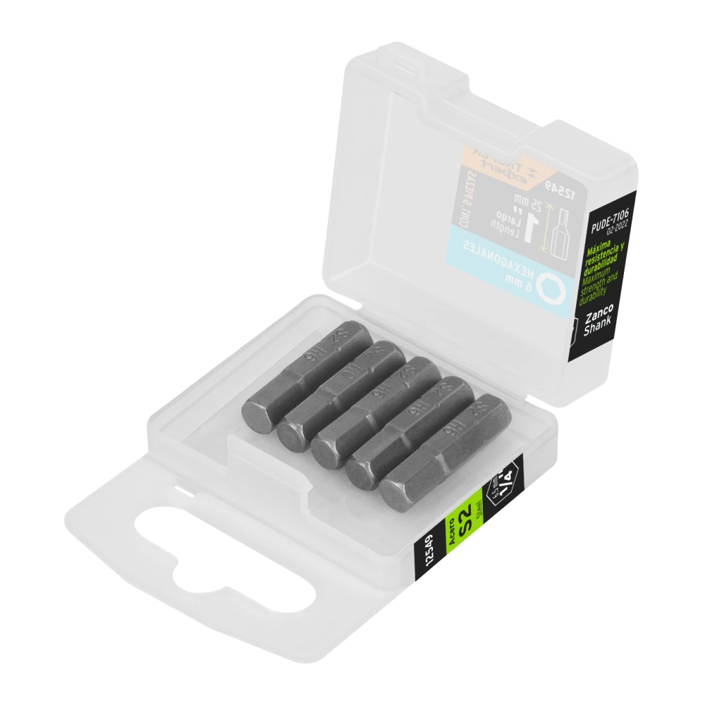 [PUDE-7106] 12549 ESTUCHE CON 5 PUNTAS HEXAGONALES DE 6 MM LARGO 1', EXPERT