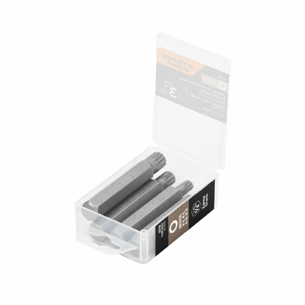[PUDE-8204] 12715 ESTUCHE CON 4 PUNTAS BRÍSTOL COMBINADAS LARGO 3', EXPERT