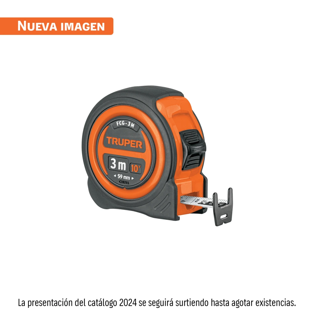 [FCG-3M] 12771 FLEXÓMETRO COMPACTO CONTRA IMPACTOS 3 M CINTA 16 MM, TRUPER