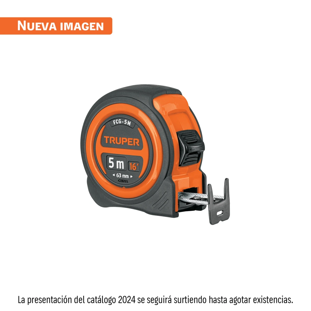 [FCG-5M] 12772 FLEXÓMETRO COMPACTO CONTRA IMPACTOS 5 M CINTA 19 MM, TRUPER