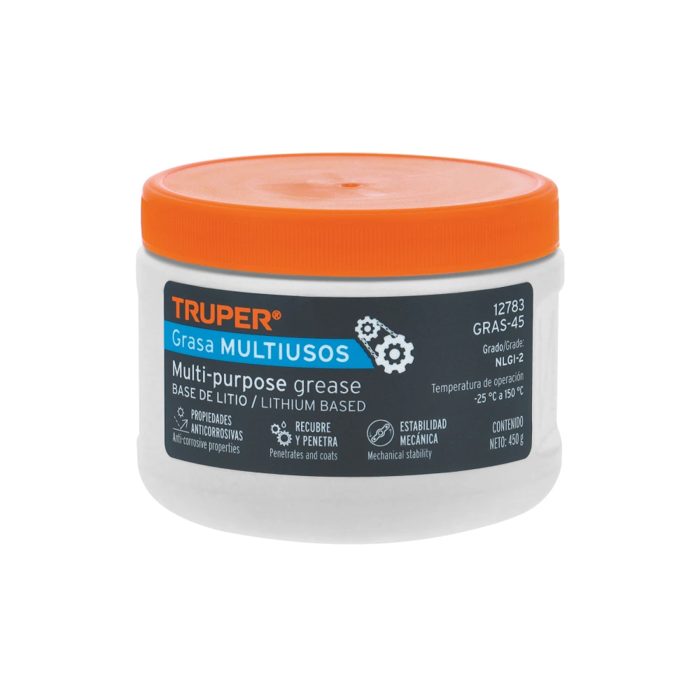 [GRAS-45] 12783 GRASA LUBRICANTE MULTIUSOS, BASE LITIO, 450 G, TRUPER
