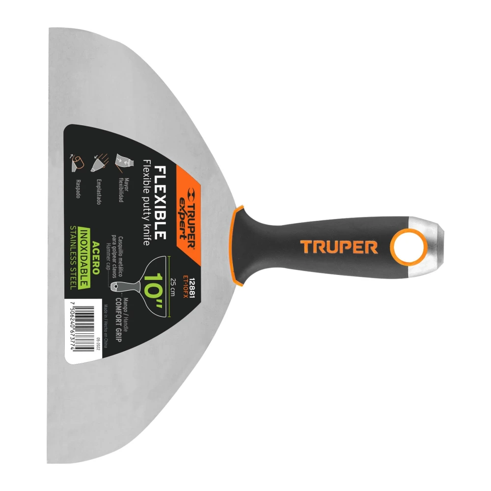 [ET-10FX] 12881 ESPÁTULA FLEXIBLE 10' ACERO INOXIDABLE, COMFORT GRIP, EXPERT