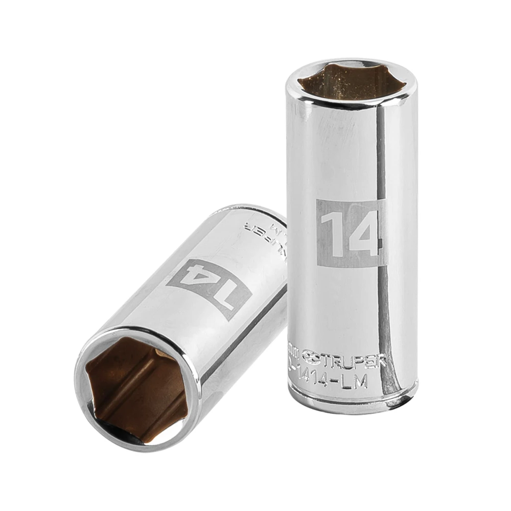 [D-1414-LM] 13208 DADO LARGO DE 14 MM, 6 PUNTAS, CUADRO 1/4', TRUPER