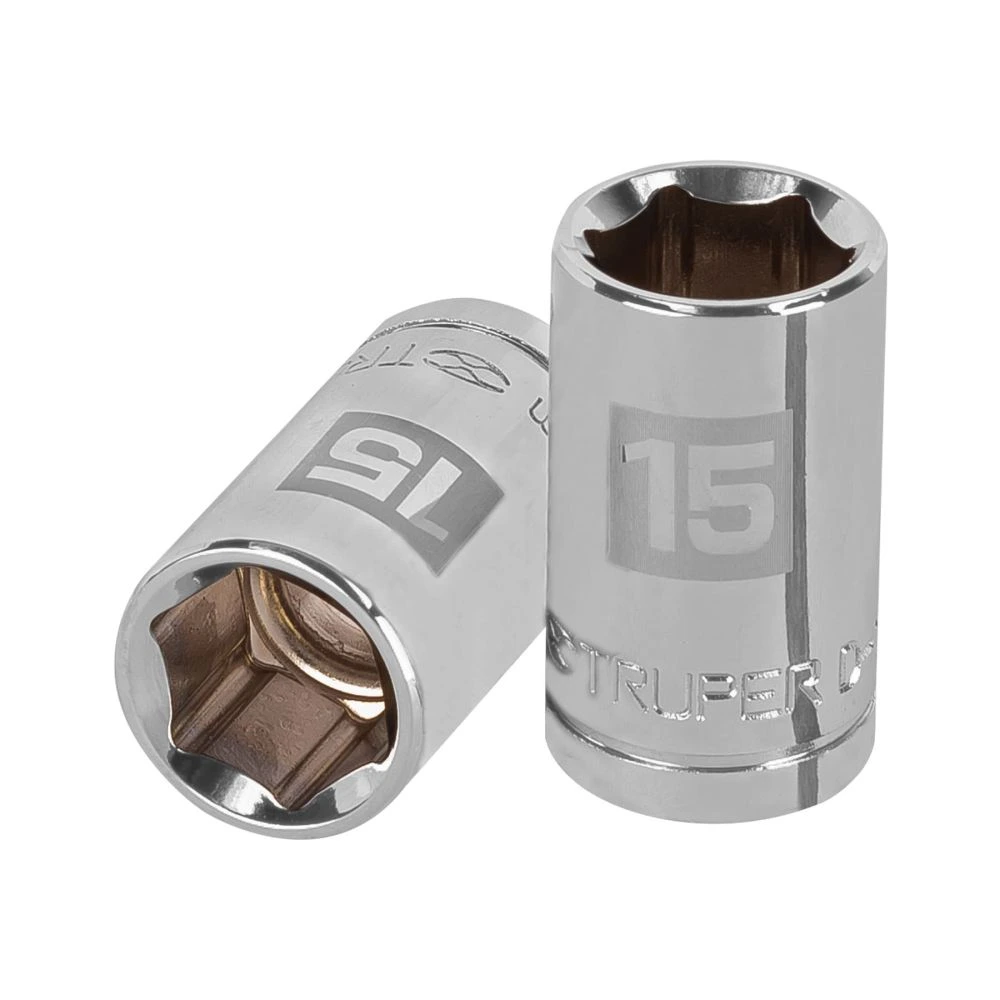 [D-1215-M] 13265 DADO DE 15 MM, 6 PUNTAS, CUADRO 1/2', TRUPER