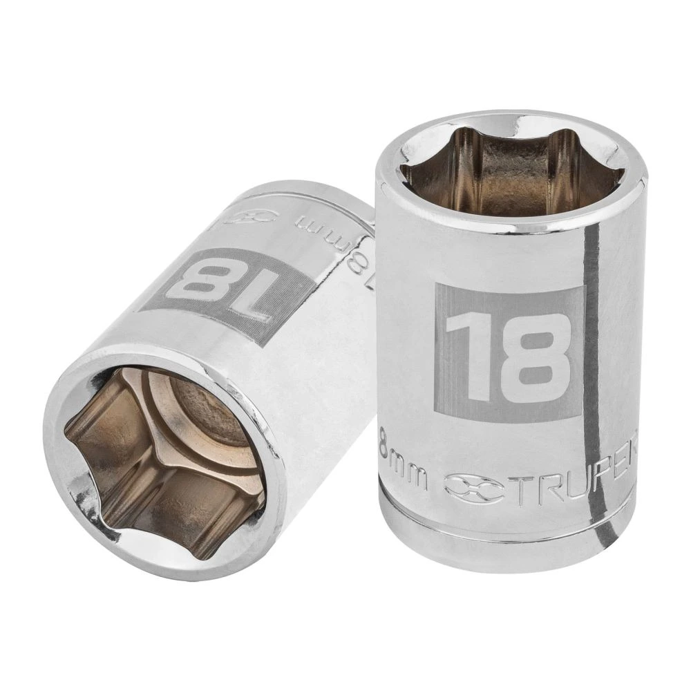 [D-1218-M] 13268 DADO DE 18 MM, 6 PUNTAS, CUADRO 1/2', TRUPER
