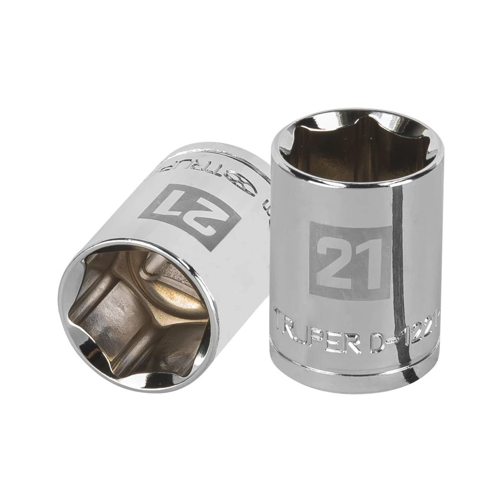 [D-1221-M] 13271 DADO DE 21 MM, 6 PUNTAS, CUADRO 1/2', TRUPER