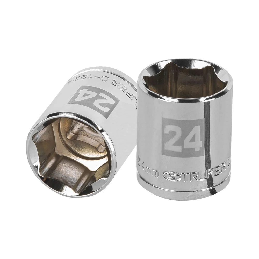 [D-1224-M] 13274 DADO DE 24 MM, 6 PUNTAS, CUADRO 1/2', TRUPER