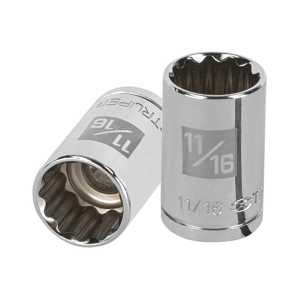 [D-1222] 13305 DADO DE 11/16', 12 PUNTAS, CUADRO 1/2', TRUPER