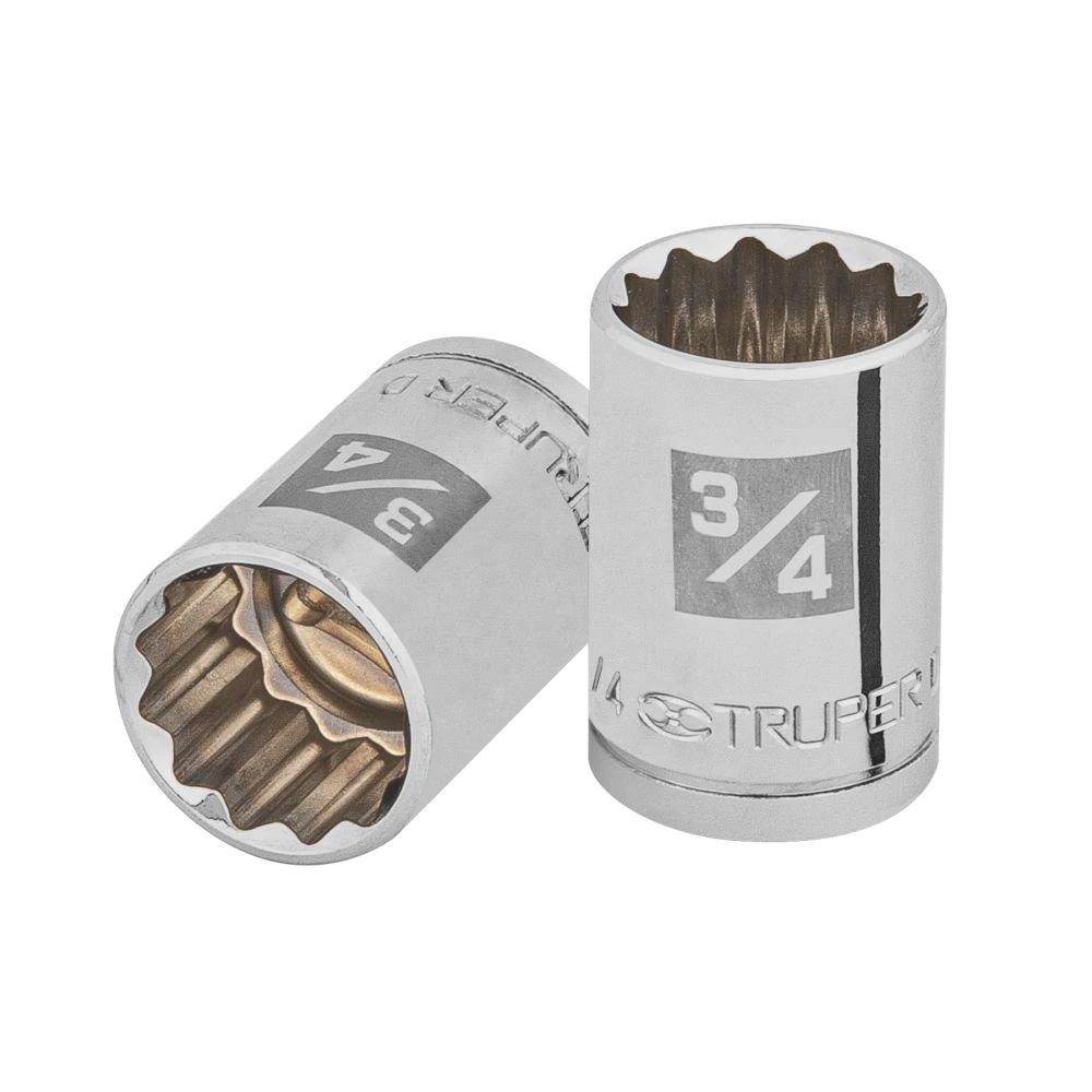 [D-1224] 13306 DADO DE 3/4', 12 PUNTAS, CUADRO 1/2', TRUPER
