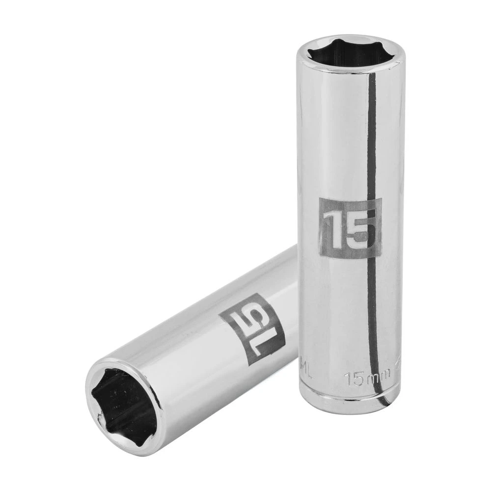 [D-1215-ML] 13355 DADO LARGO DE 15 MM, 6 PUNTAS, CUADRO 1/2', TRUPER