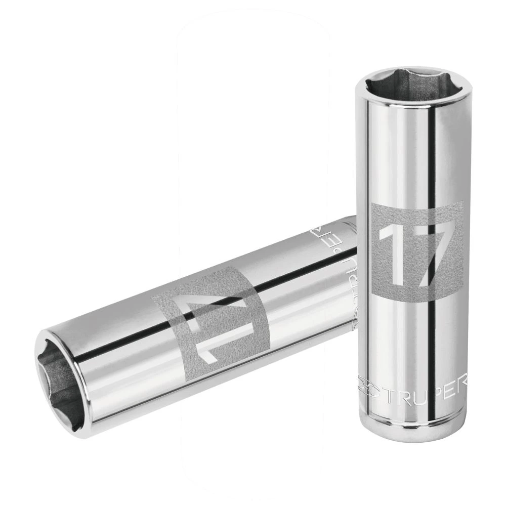 [D-1217-ML] 13357 DADO LARGO DE 17 MM, 6 PUNTAS, CUADRO 1/2', TRUPER