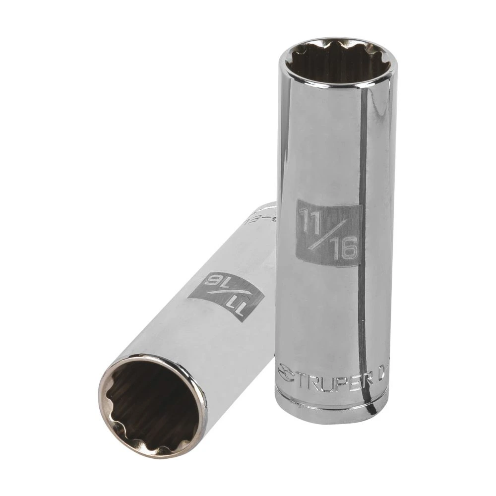 [D-1222-EL] 13363 DADO LARGO DE 11/16', 12 PUNTAS, CUADRO 1/2', TRUPER
