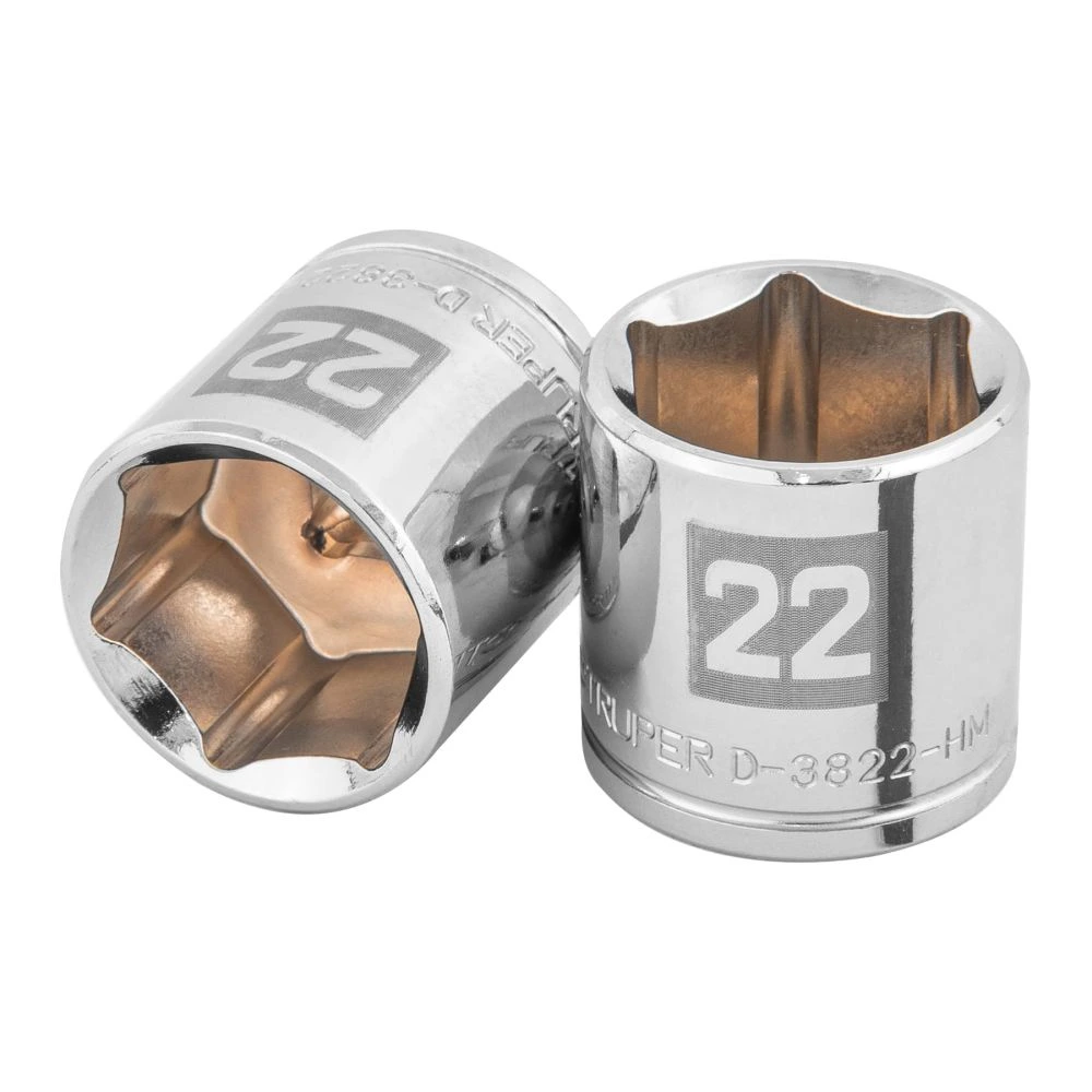 13686 DADO DE 22 MM, 6 PUNTAS, CUADRO 3/8', TRUPER