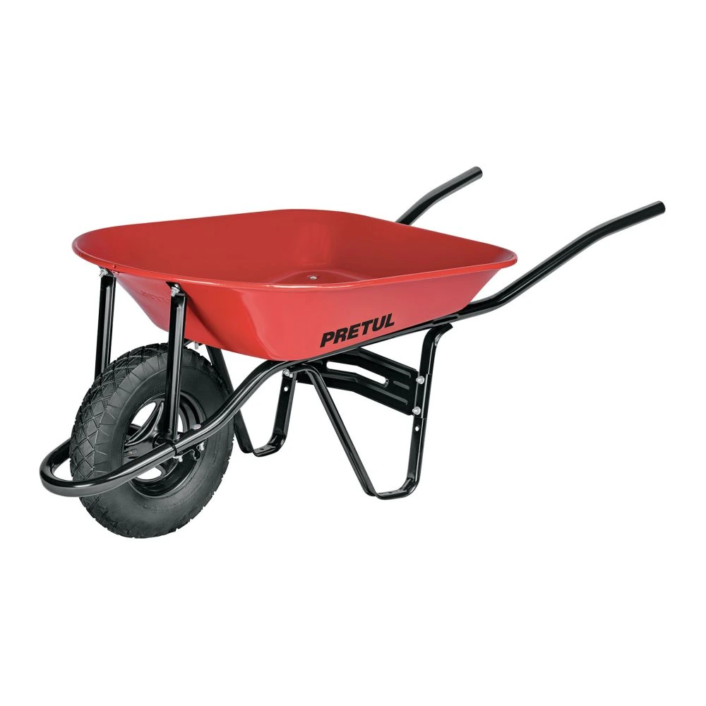 [CAP-40NB] 20628 CARRETILLA 4 FT3 ROJA, NEUMÁTICA, BASTIDOR TUBULAR, PRETUL
