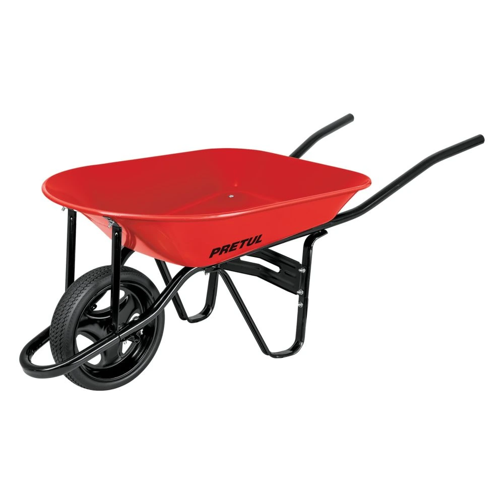 [CAP-40FB] 20629 CARRETILLA 4 FT3 ROJA, IMPONCHABLE, BASTIDOR TUBULAR, PRETUL