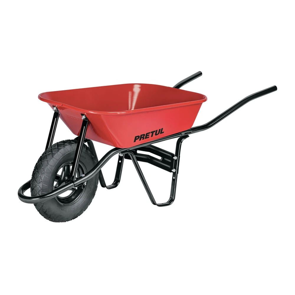 20675 CARRETILLA 3.5 FT3 ROJA, ANGOSTA ,NEUMÁTICA, TUBULAR, PRETUL