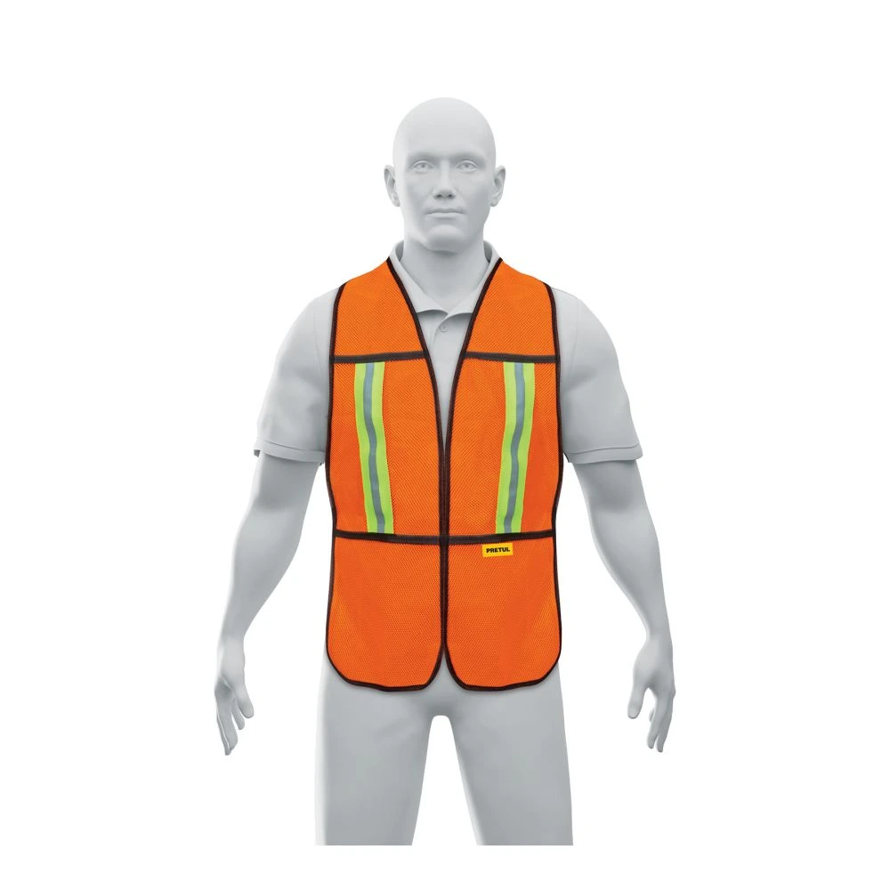 [CHS-200N] 21025 CHALECO DE SEGURIDAD CON CINTAS REFLEJANTES, NARANJA, PRETUL