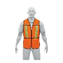 21025 CHALECO DE SEGURIDAD CON CINTAS REFLEJANTES, NARANJA, PRETUL