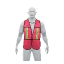 21028 CHALECO DE SEGURIDAD CON CINTAS REFLEJANTES, ROJO, PRETUL