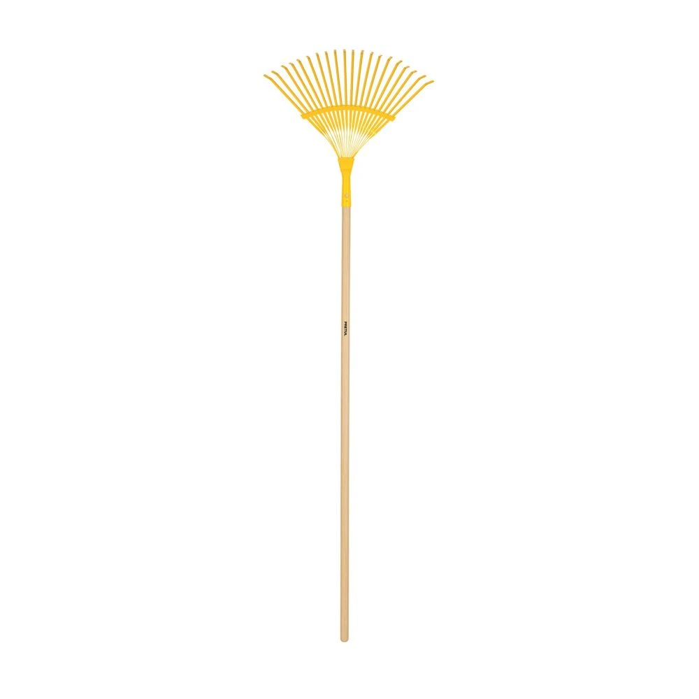 [EM-20P] 21431 ESCOBA METÁLICA PARA JARDÍN, CURVA, 20 DIENTES, MANGO 48'