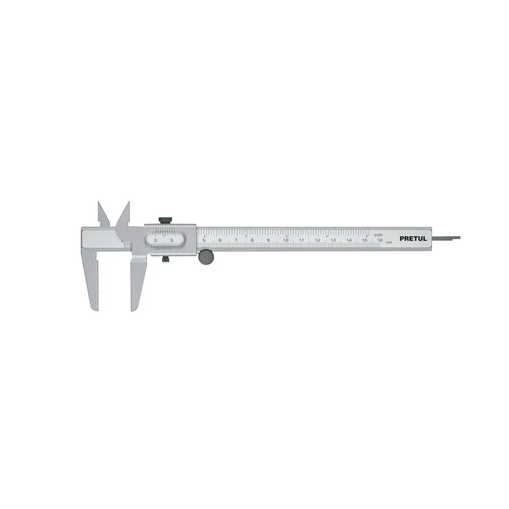 21455 CALIBRADOR VERNIER ESCOLAR 6', ACERO, STD Y MM, PRETUL