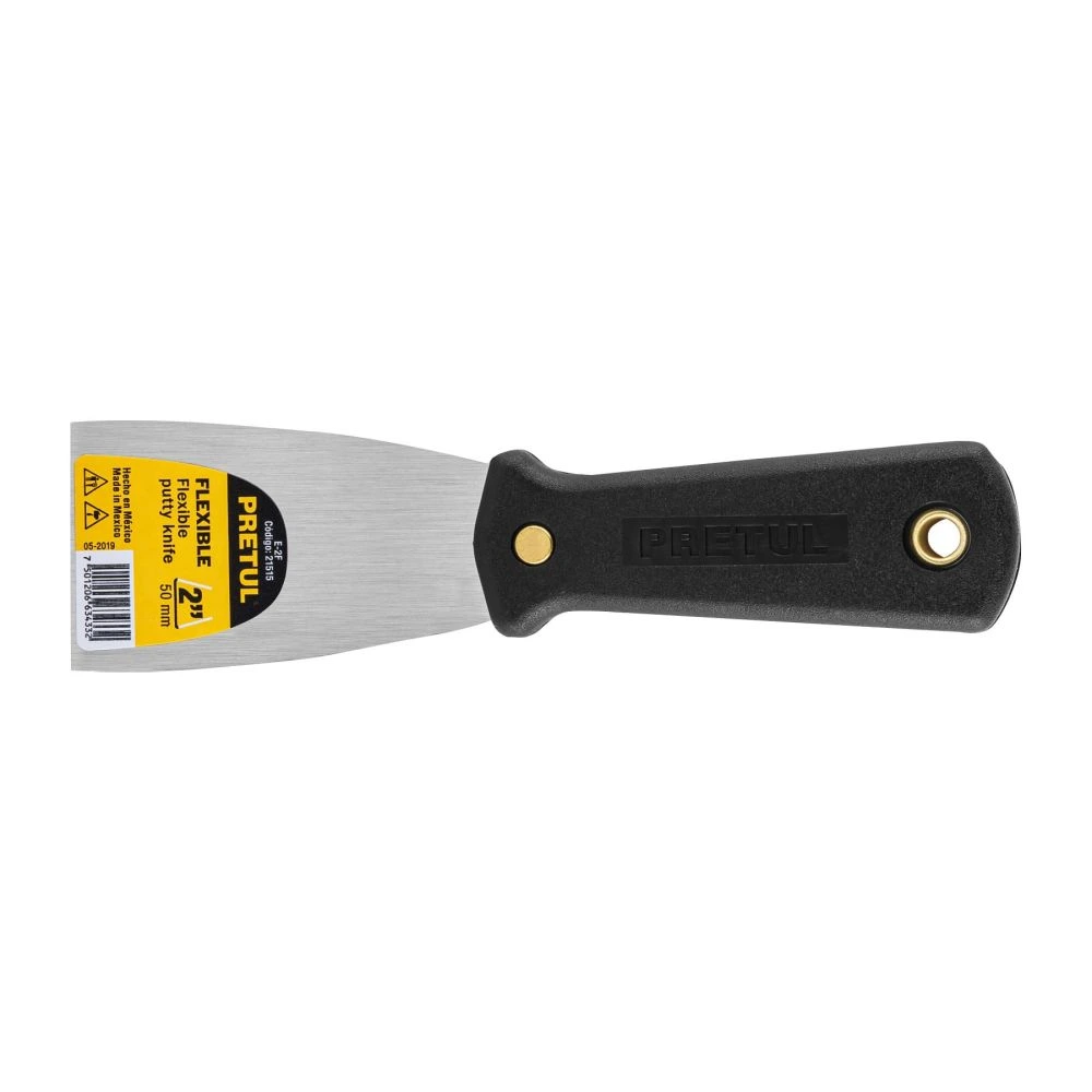 [E-2F] 21515 ESPÁTULA FLEXIBLE 2' CON MANGO DE PLÁSTICO, PRETUL