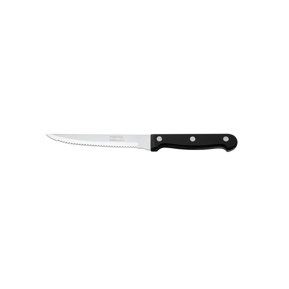 23092 CUCHILLO CON SIERRA PARA ASADO 5' MANGO DE PLÁSTICO, PRETUL