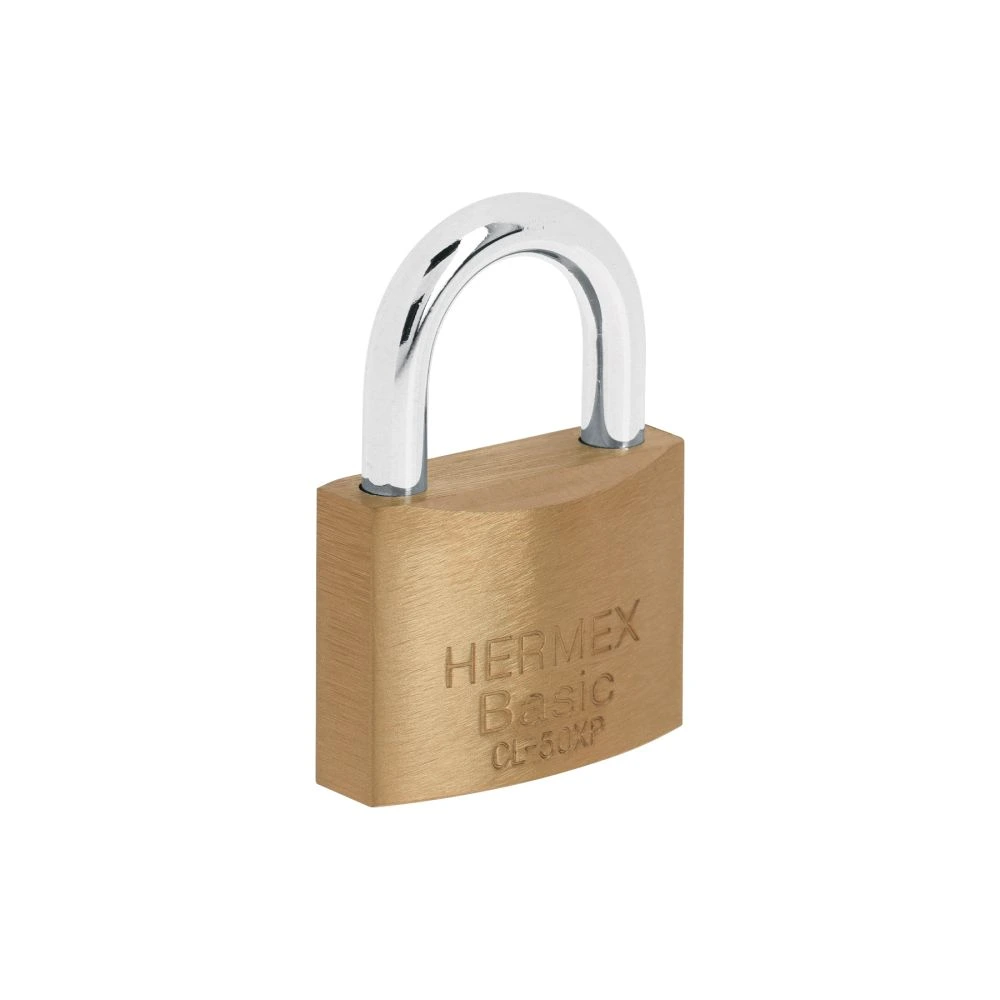 23511 CANDADO DE LATÓN 50 MM LLAVE TETRA EN BLÍSTER, HERMEX BASIC