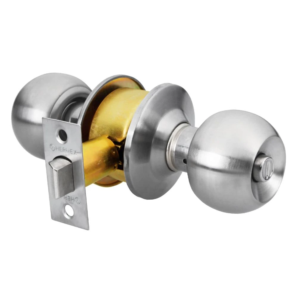 [BAL-CM-BP] 23568 CERRADURA TIPO ESFERA, CILÍNDRICO, BAÑO, CROMO, HERMEX BASIC