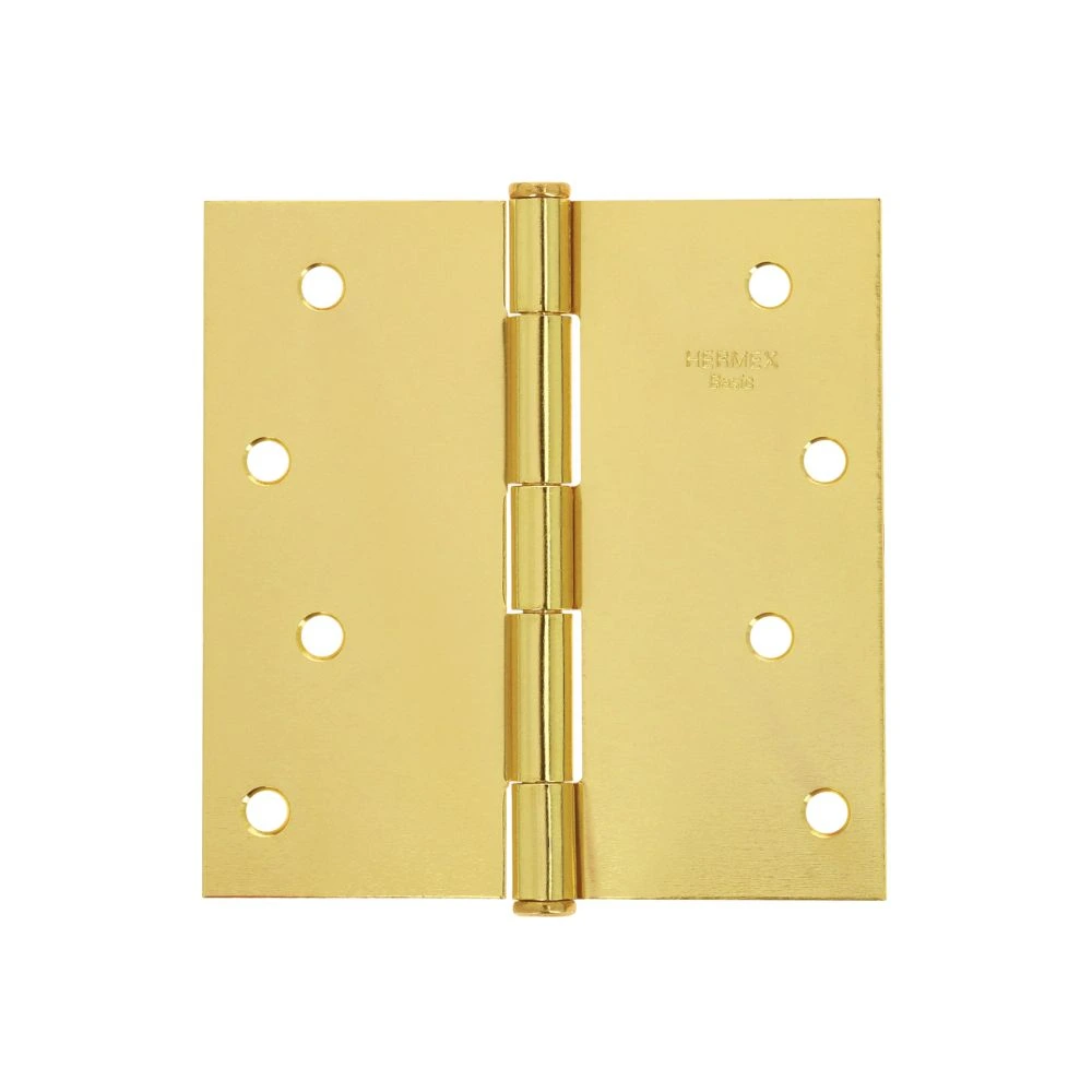 [BC-401PP] 23686 BISAGRA CUADRADA, 4',LATONADO, CABEZA PLANA, HERMEX BASIC