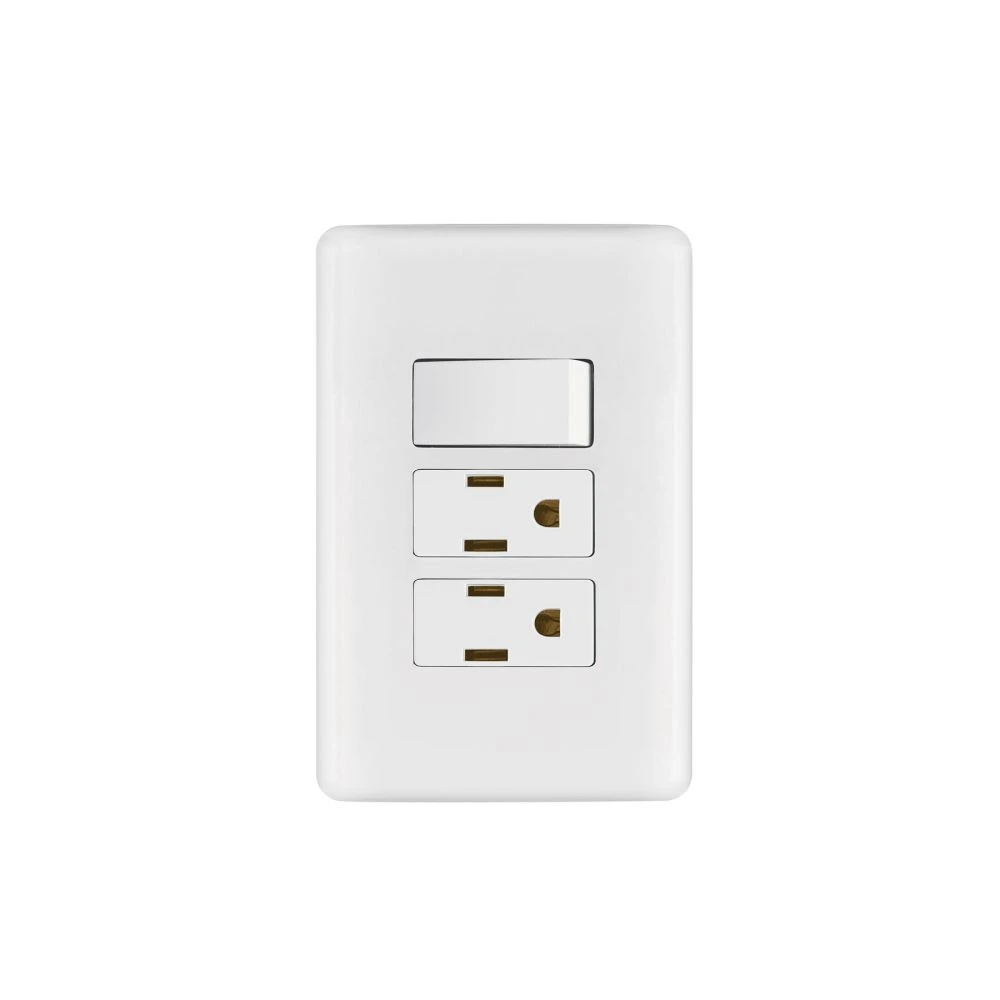 25079 PLACA ARMADA 2 CONTACTOS E INTERRUPTOR SENCILLO, BASIC